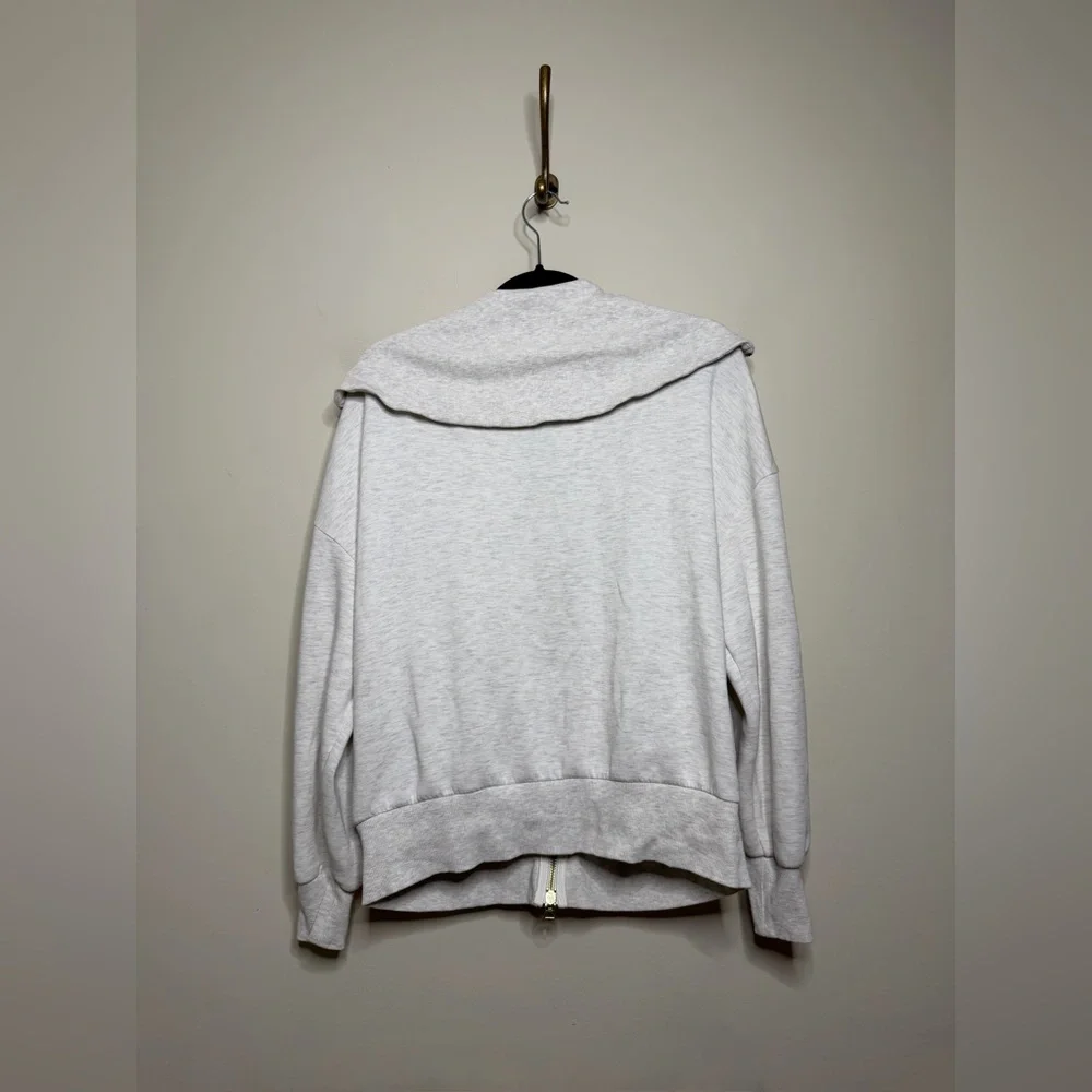 Varley Halley Zip-Through Sweat in Ivory Marl - Picture 10 of 10